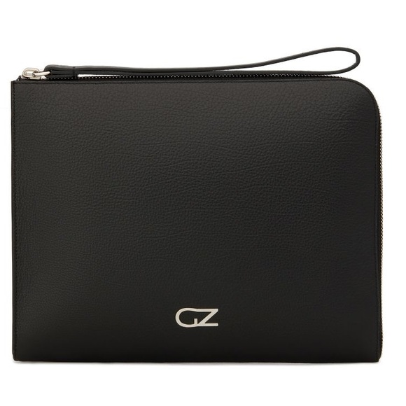 giuseppe zanotti NIB Italian leather designer zip top pouch